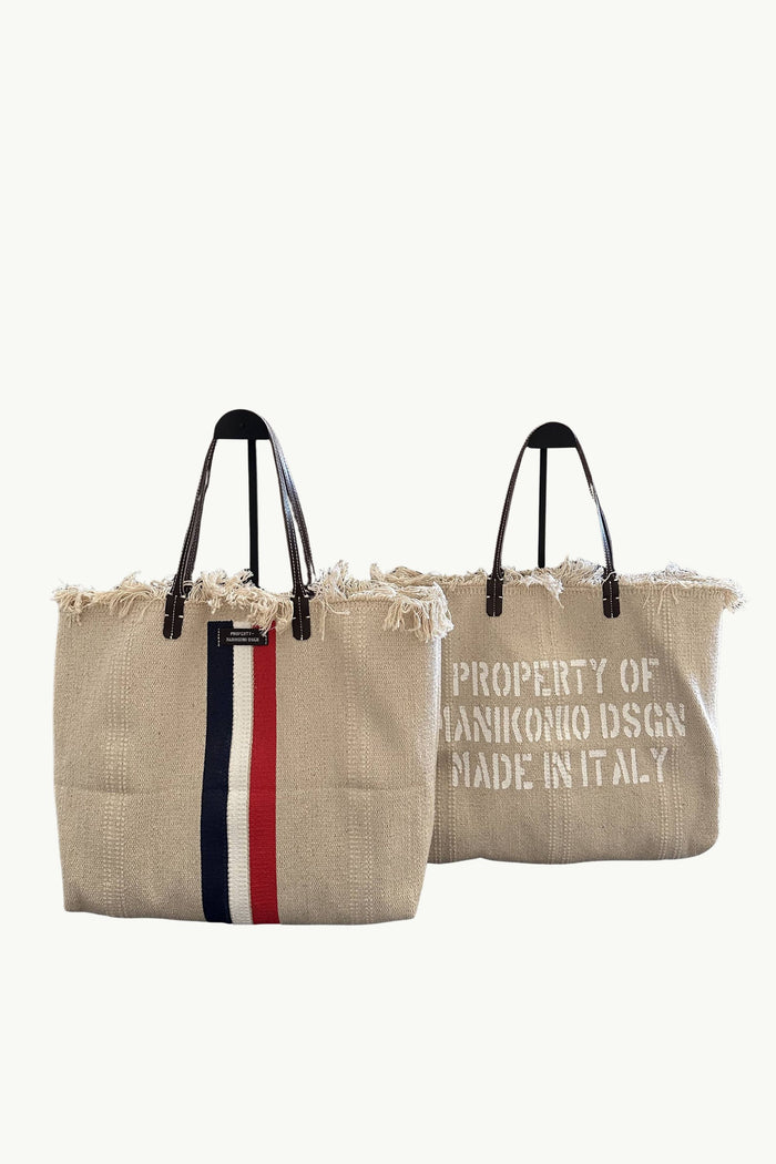 Borsa Shopping Cotone Stripe  Donna Manikomio Dsgn