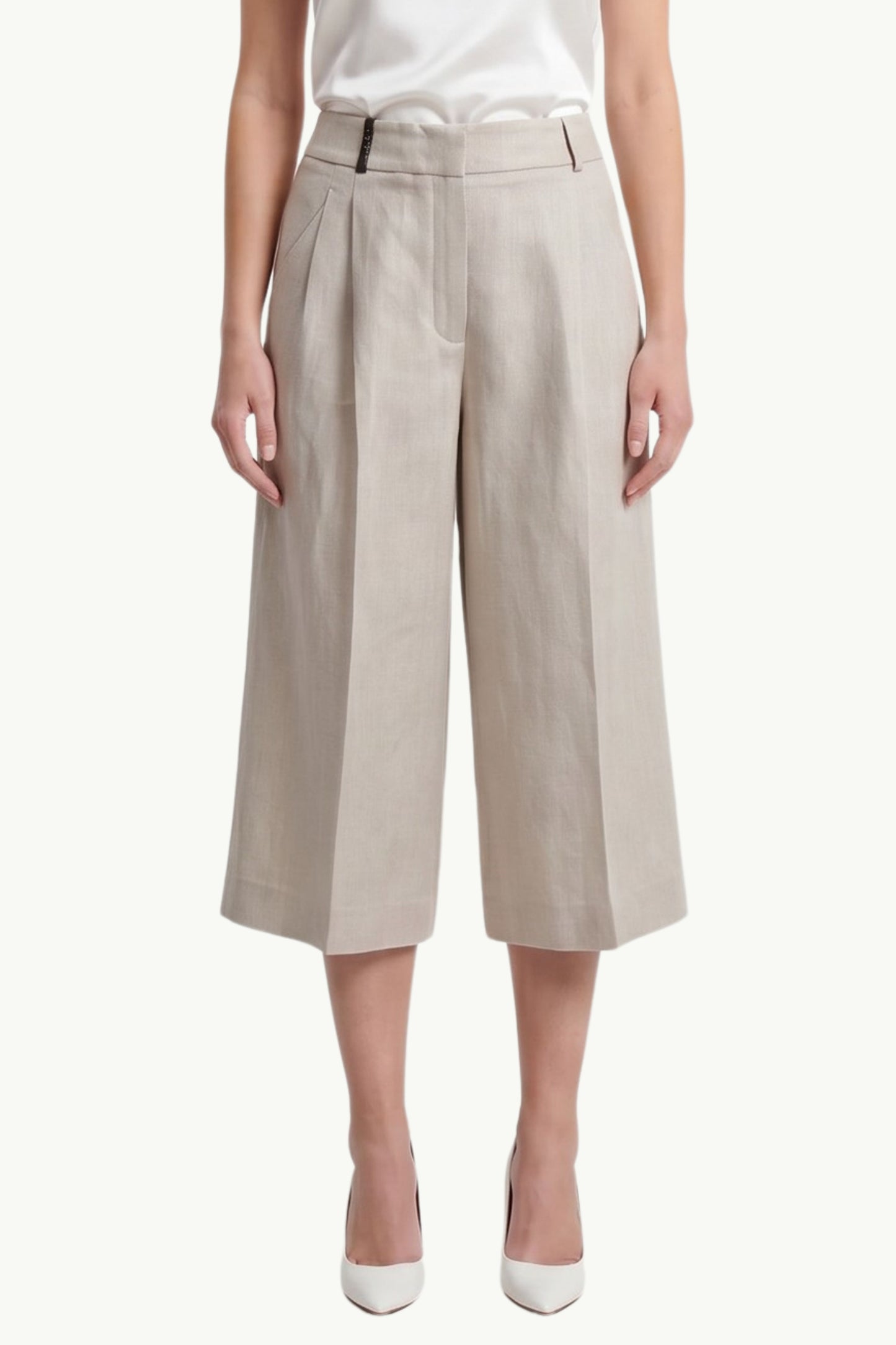  Peserico Pantalone Resca Tinto Filo Beige - 3
