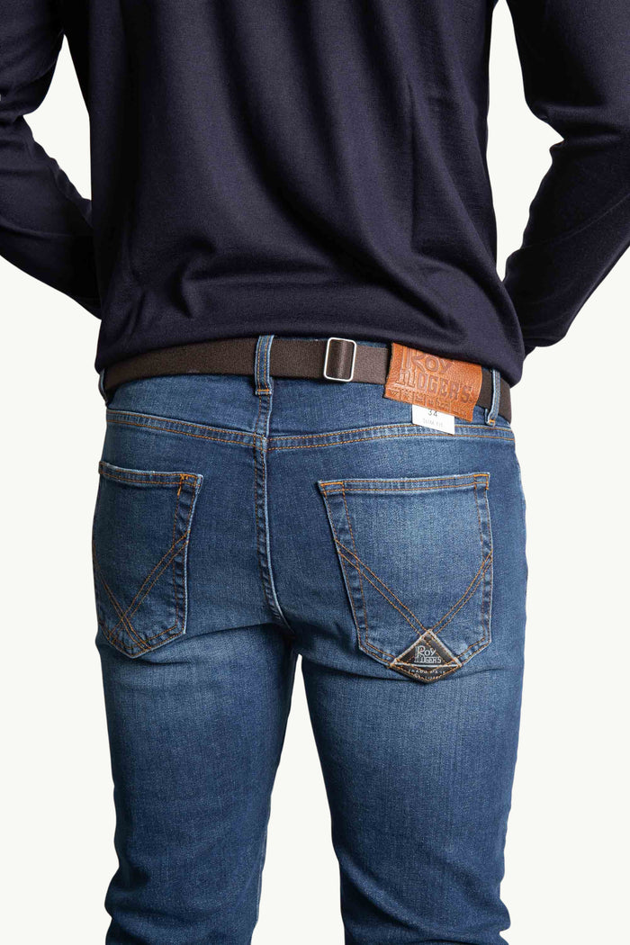  Orciani Cintura Nobuckle Suede In Camoscio E Tessuto Marrone - 3