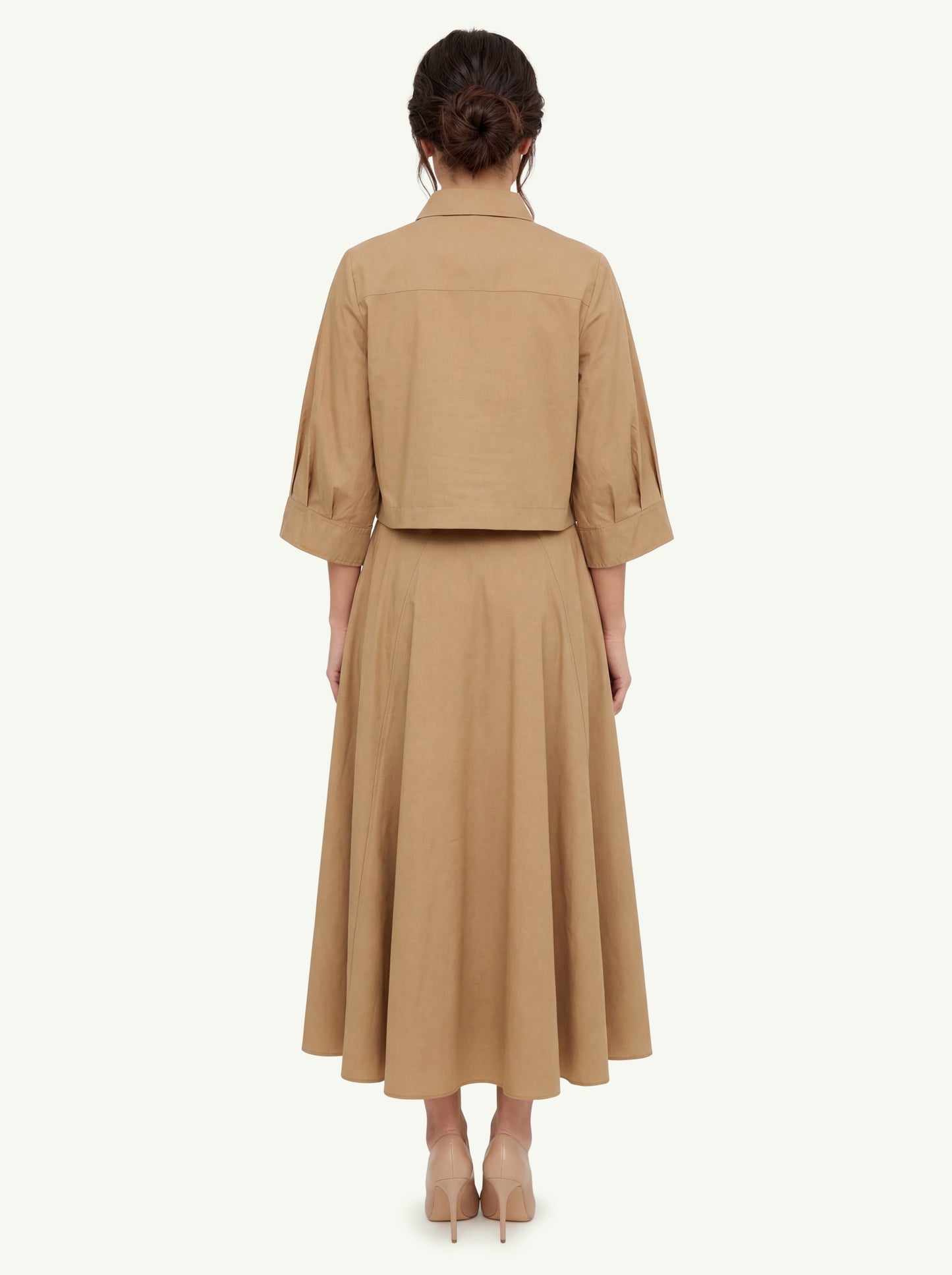  Forte_forte Gonna Pannello Popeline Cotone Beige - 2