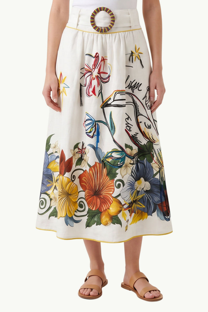 Tropi Off White Maxi Skirt  Donna Farm Rio