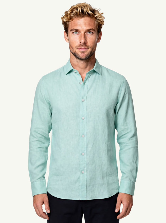  Mc2 Saint Barth Camicia Lino Verde - 3