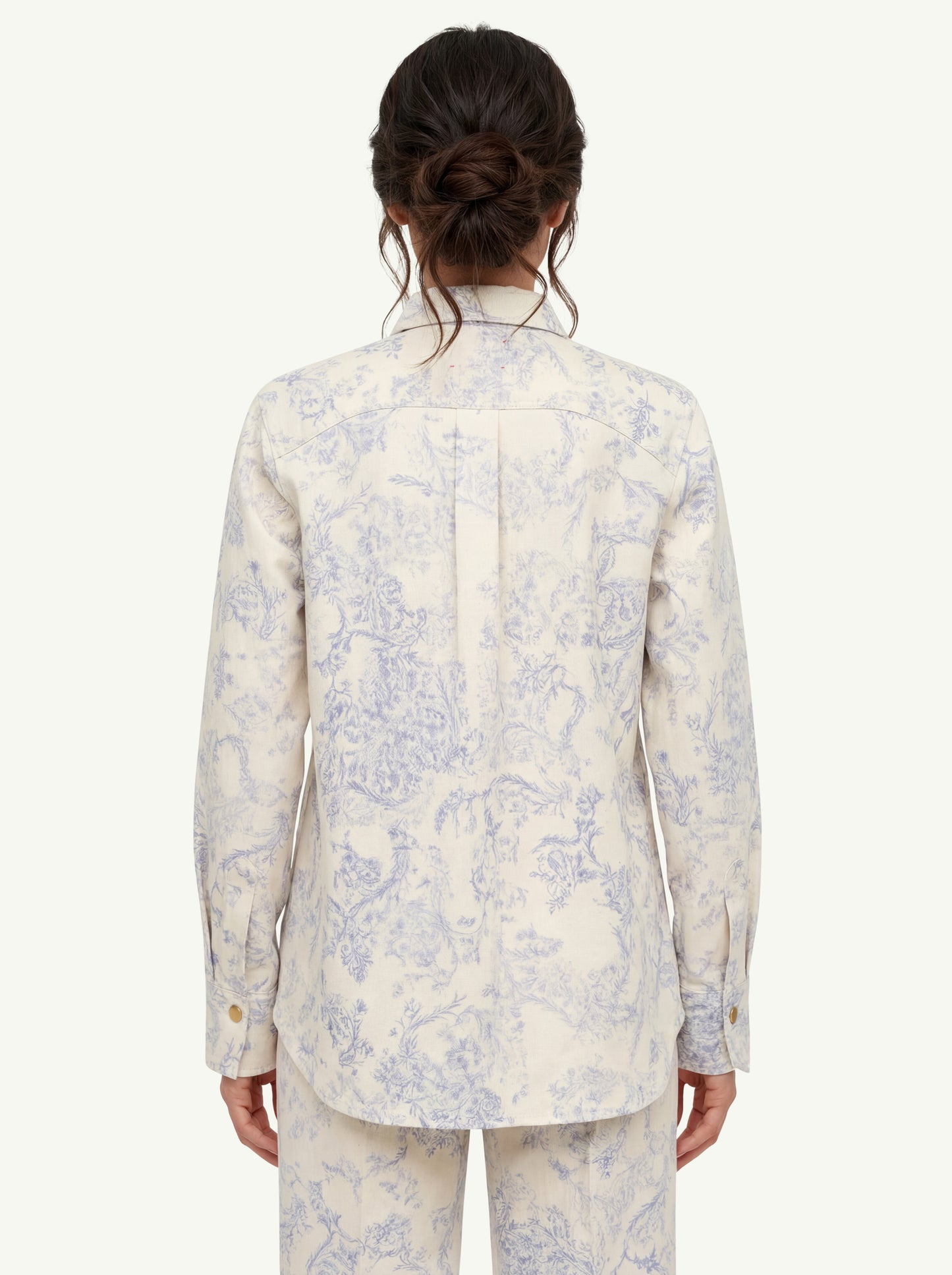  Forte_forte Women's Forget-me-not Print Denim Overshirt Bianco - 2
