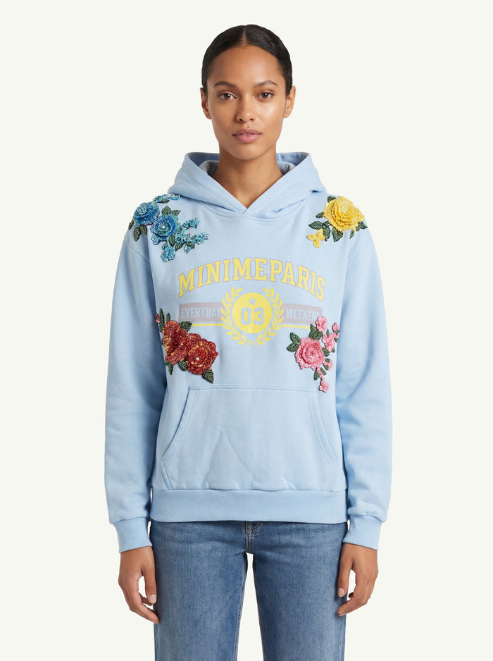 Hoodie With Flower Details  Donna Minimeparis