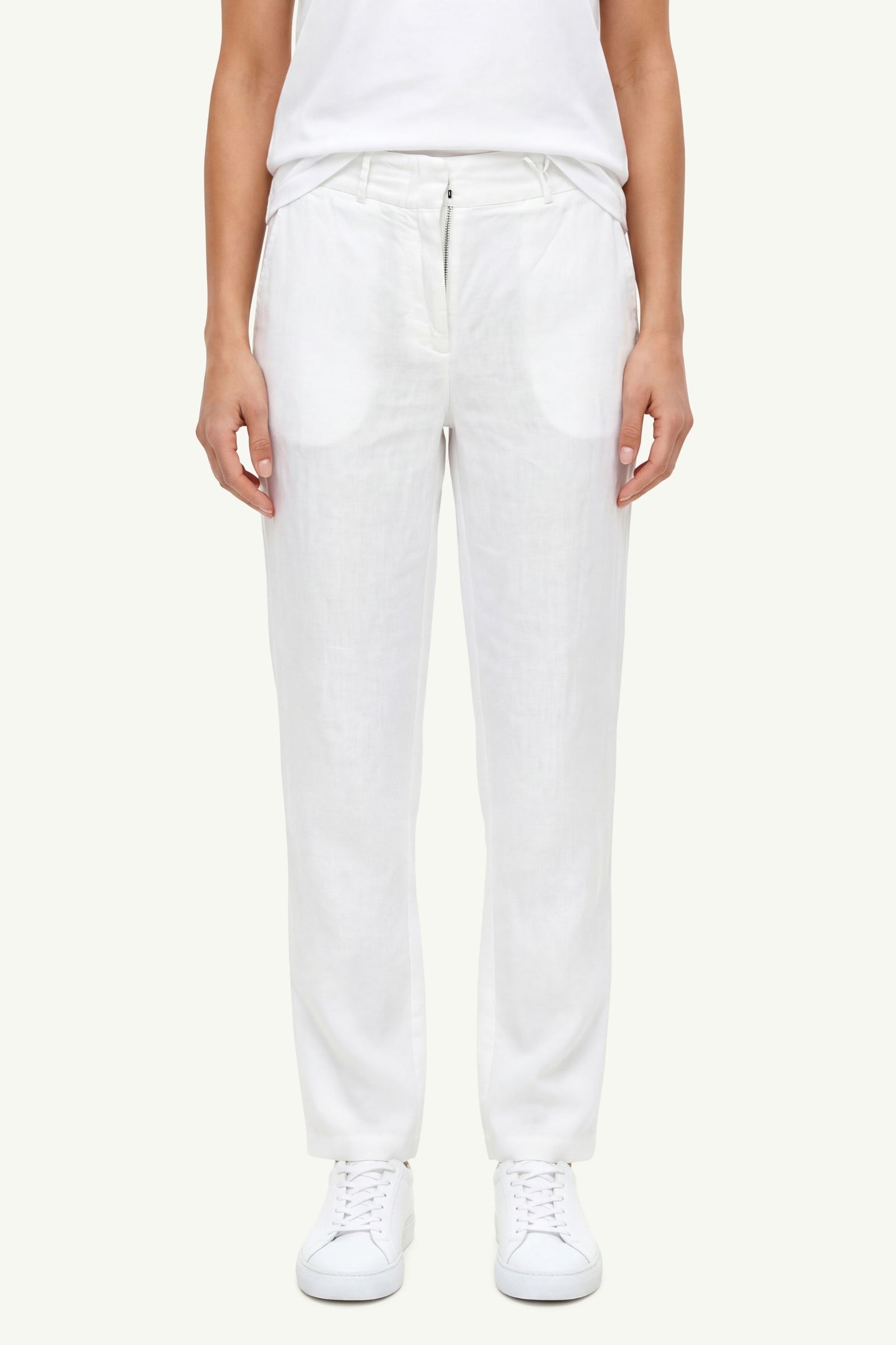  Peserico Women's Linen Trousers Bianco - 1