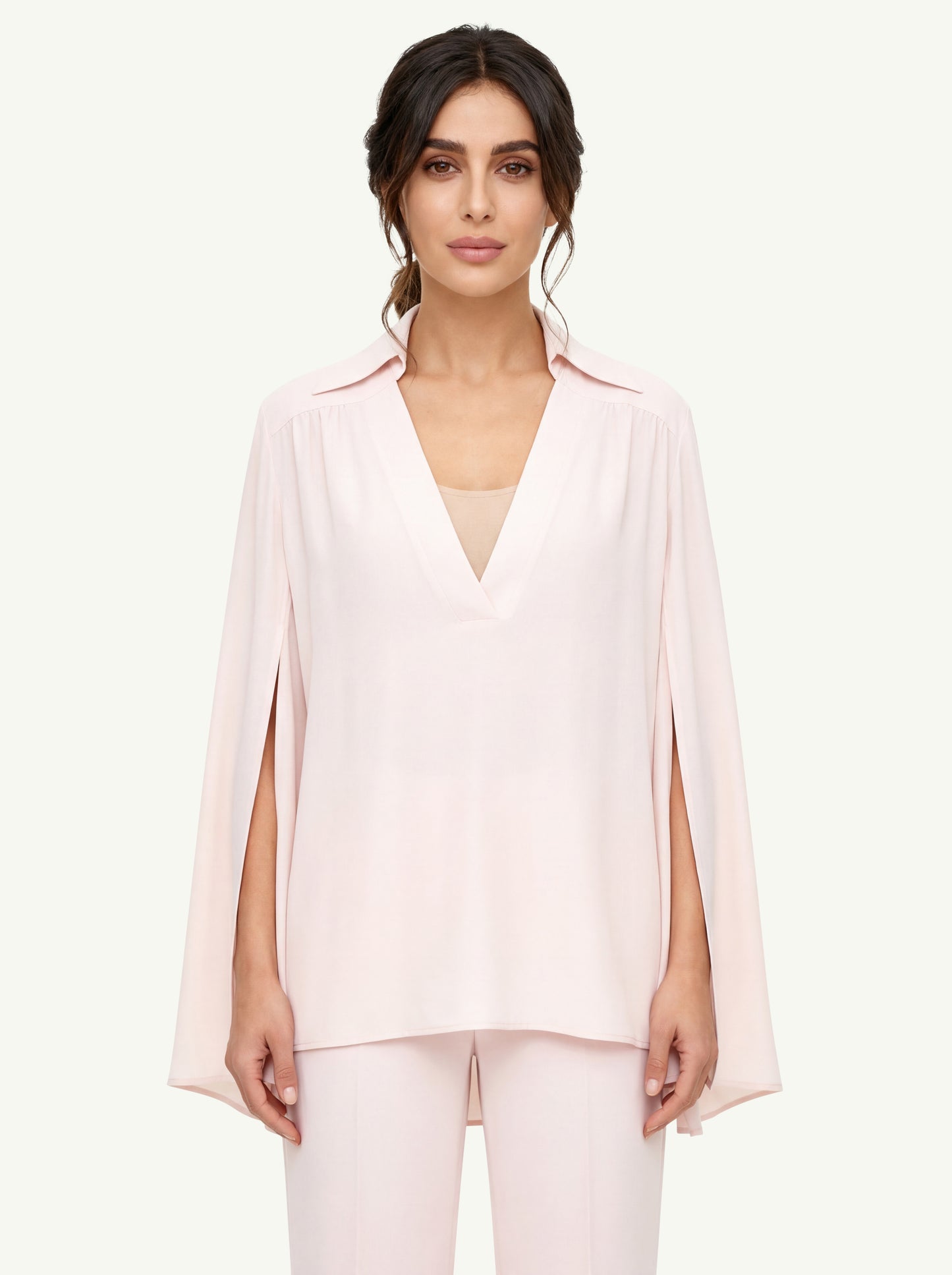  Federica Tosi Blusa Scollo A V Rosa - 1