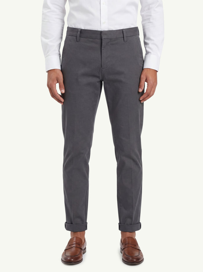  Dondup Pantalone Gaubert Slim Chino Grigio - 3