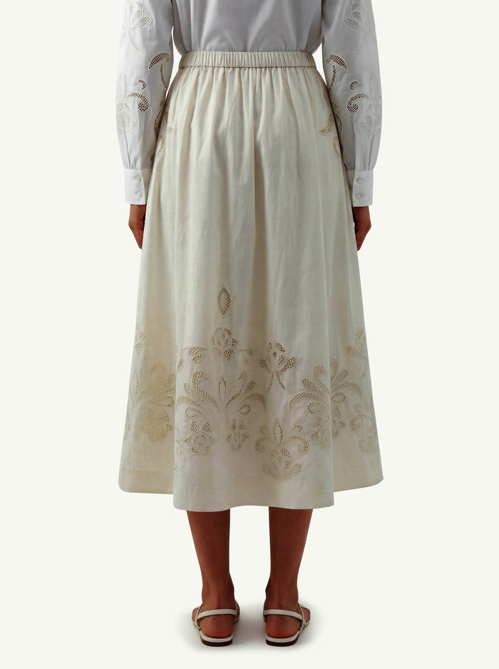 Gonna Popeline Ricamo  Donna Forte_Forte-2