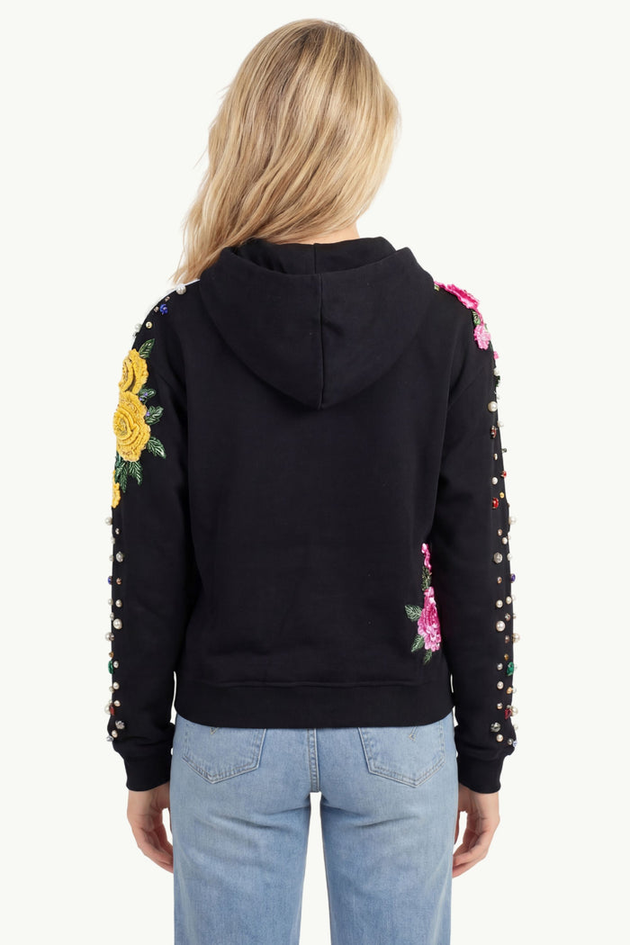 Hoodie With Flower Details  Donna Minimeparis-2